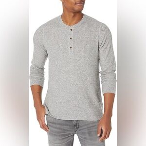 Velvet Long Sleeve Gray Henley Shirt